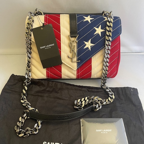 Saint Laurent Medium College Bag in American Flag - Picture 16 of 16